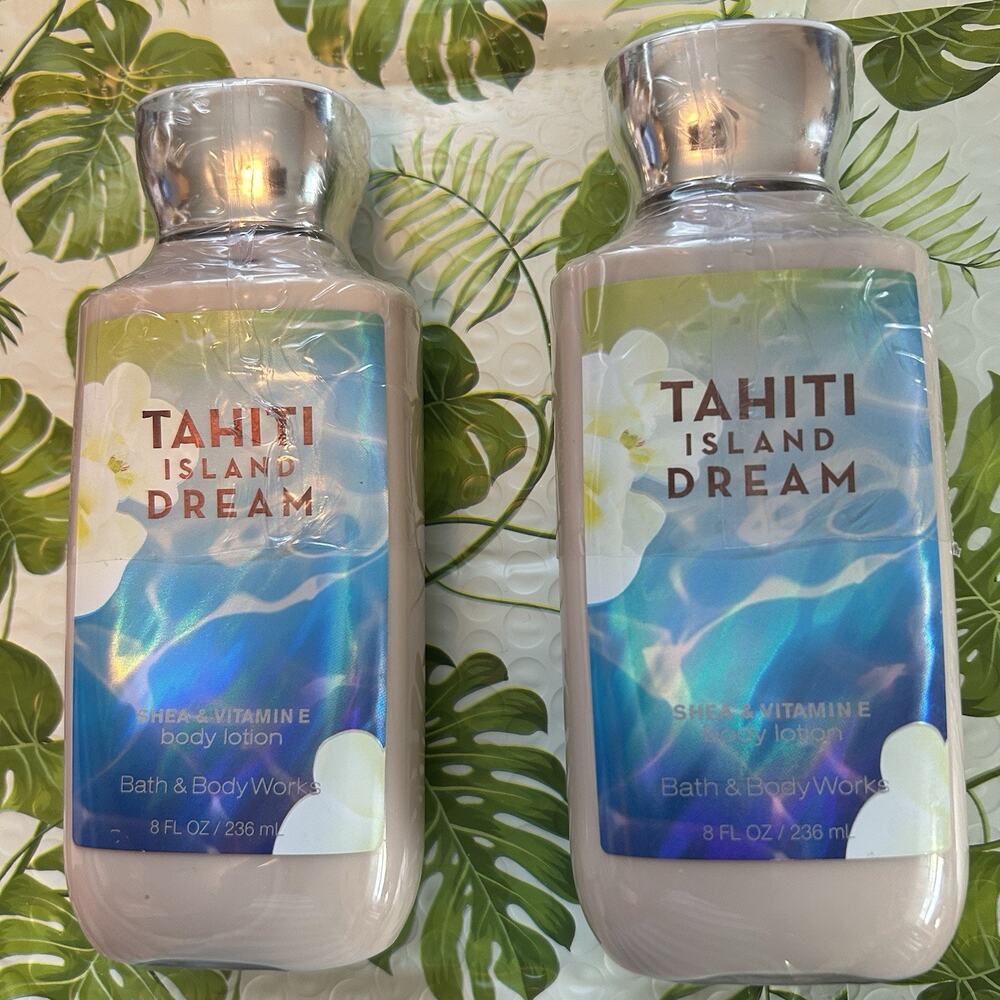 Lot Of Two Factory Sealed Bath & Body Works TAHITI ISLAND DREAM Body Lotion 8 oz